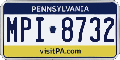 PA license plate MPI8732