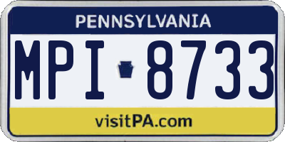PA license plate MPI8733