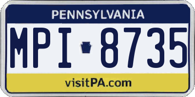 PA license plate MPI8735