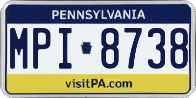 PA license plate MPI8738