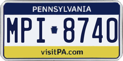 PA license plate MPI8740