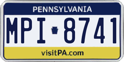 PA license plate MPI8741