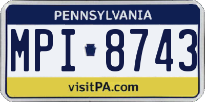 PA license plate MPI8743