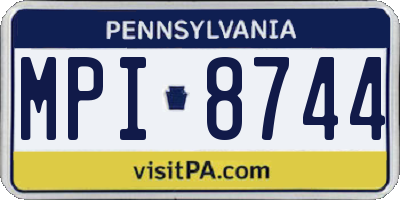 PA license plate MPI8744