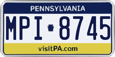 PA license plate MPI8745