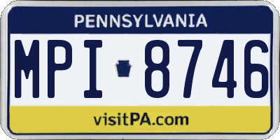 PA license plate MPI8746