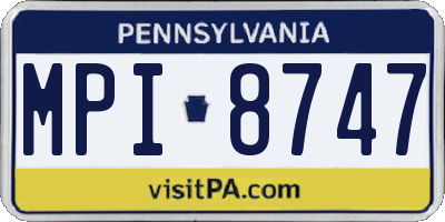 PA license plate MPI8747