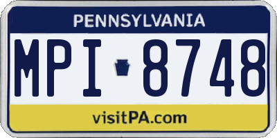 PA license plate MPI8748