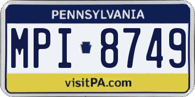 PA license plate MPI8749