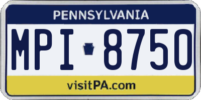 PA license plate MPI8750