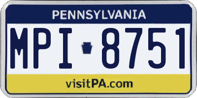 PA license plate MPI8751