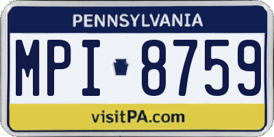 PA license plate MPI8759