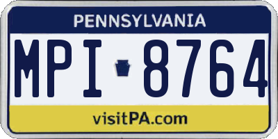 PA license plate MPI8764