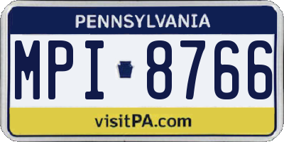 PA license plate MPI8766