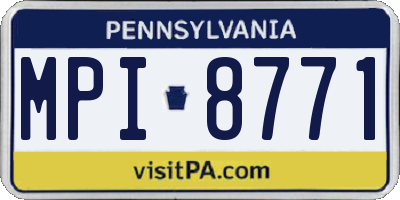 PA license plate MPI8771