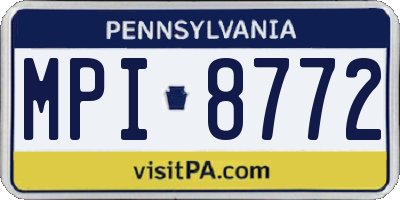 PA license plate MPI8772