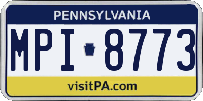 PA license plate MPI8773