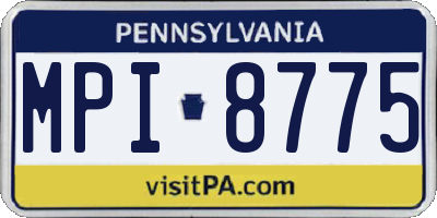 PA license plate MPI8775