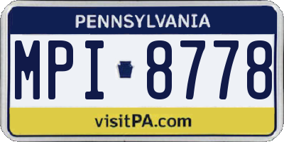 PA license plate MPI8778