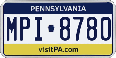 PA license plate MPI8780
