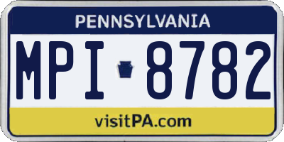 PA license plate MPI8782