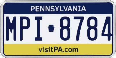 PA license plate MPI8784