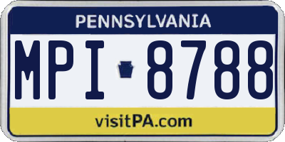 PA license plate MPI8788