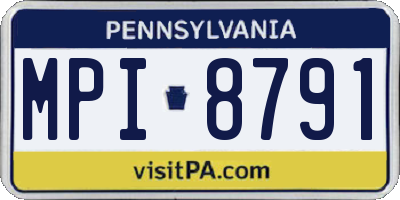 PA license plate MPI8791