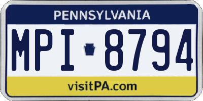 PA license plate MPI8794