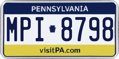 PA license plate MPI8798