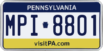 PA license plate MPI8801