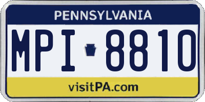 PA license plate MPI8810