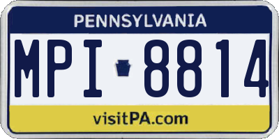 PA license plate MPI8814