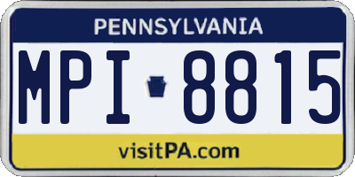 PA license plate MPI8815