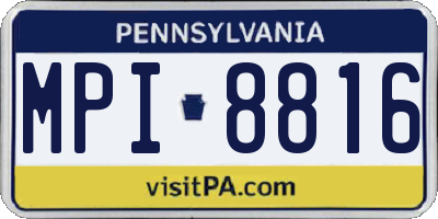 PA license plate MPI8816