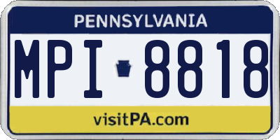 PA license plate MPI8818