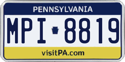 PA license plate MPI8819