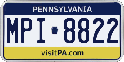 PA license plate MPI8822
