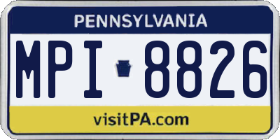 PA license plate MPI8826