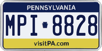 PA license plate MPI8828