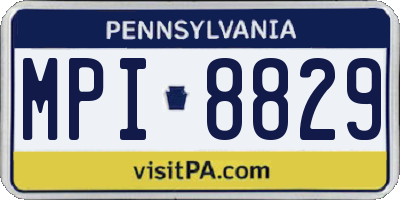 PA license plate MPI8829