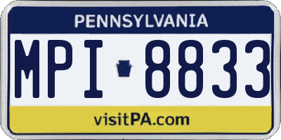 PA license plate MPI8833