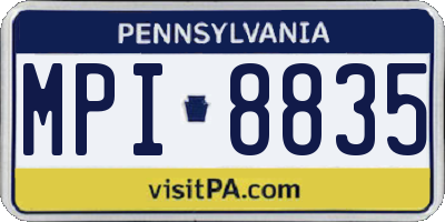 PA license plate MPI8835