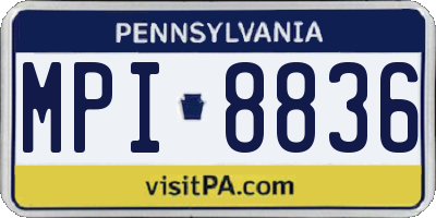 PA license plate MPI8836