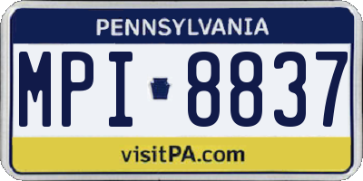 PA license plate MPI8837