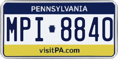 PA license plate MPI8840