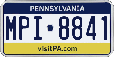 PA license plate MPI8841