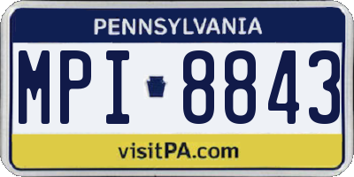 PA license plate MPI8843