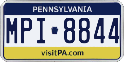 PA license plate MPI8844