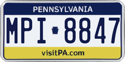 PA license plate MPI8847